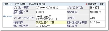 日本ビューホテル補欠当選