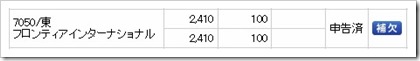 フロンティアインターナショナル（7050）IPO補欠