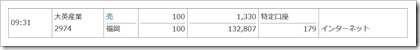 大英産業（2974）IPO初値売却