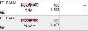 iFreeETF FANG+（316A）現物買い2025.4.4