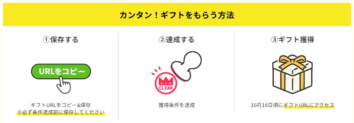 アクセスギフト受取手順