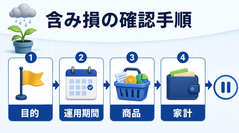 NISAで含み損になったときの確認手順